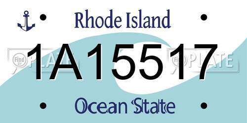 1A15517 Rhode Island License Plate