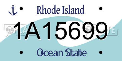 1A15699 Rhode Island License Plate