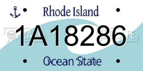 1A18286 Rhode Island License Plate