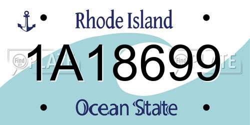 1A18699 Rhode Island License Plate