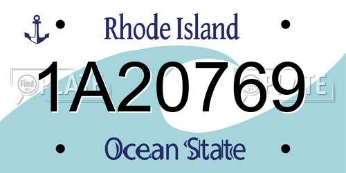 1A20769 Rhode Island License Plate