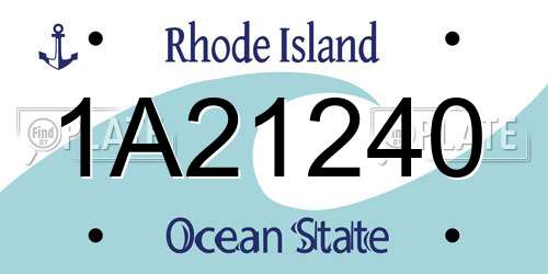 1A21240 Rhode Island License Plate