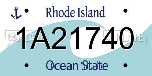 1A21740 Rhode Island License Plate