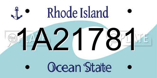 1A21781 Rhode Island License Plate