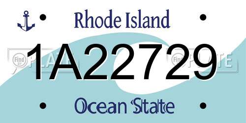 1A22729 Rhode Island License Plate