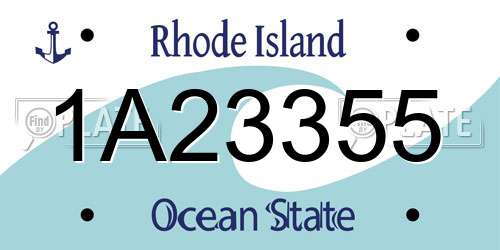 1A23355 Rhode Island License Plate