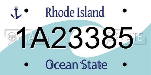 1A23385 Rhode Island License Plate