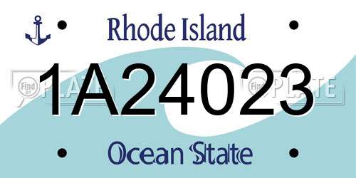 1A24023 Rhode Island License Plate