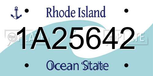 1A25642 Rhode Island License Plate