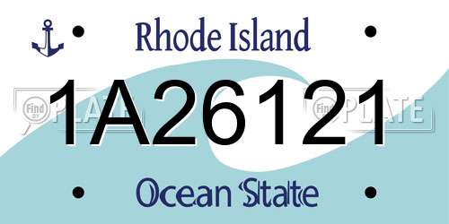 1A26121 Rhode Island License Plate