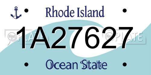 1A27627 Rhode Island License Plate