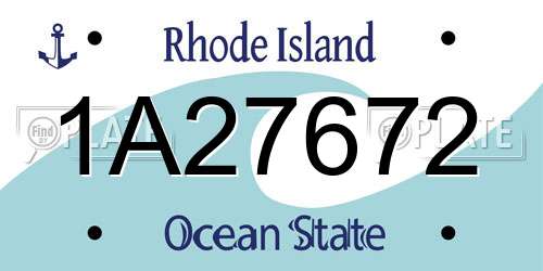 1A27672 Rhode Island License Plate