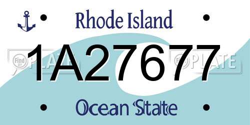 1A27677 Rhode Island License Plate