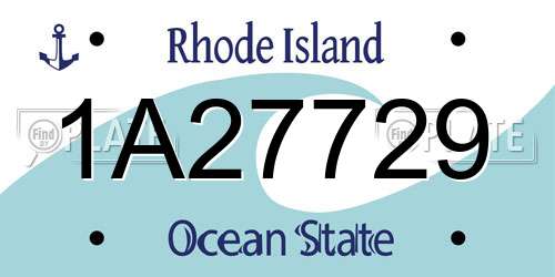 1A27729 Rhode Island License Plate