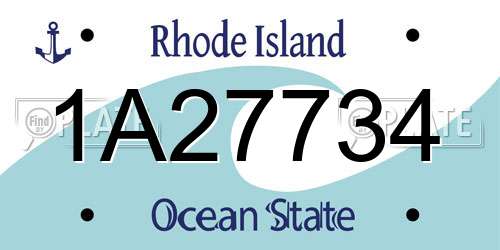 1A27734 Rhode Island License Plate