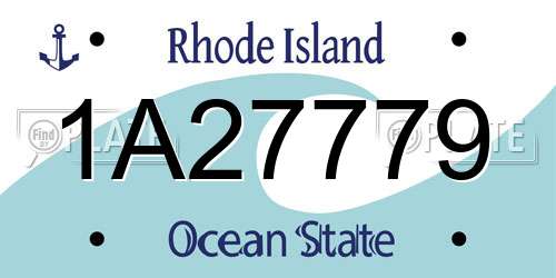 1A27779 Rhode Island License Plate
