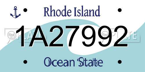 1A27992 Rhode Island License Plate