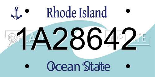 1A28642 Rhode Island License Plate