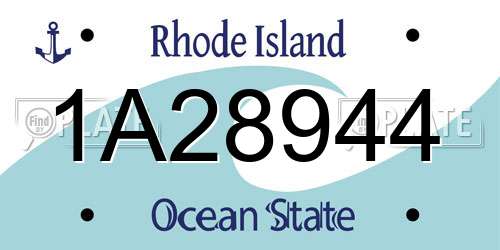 1A28944 Rhode Island License Plate