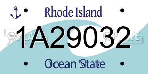 1A29032 Rhode Island License Plate