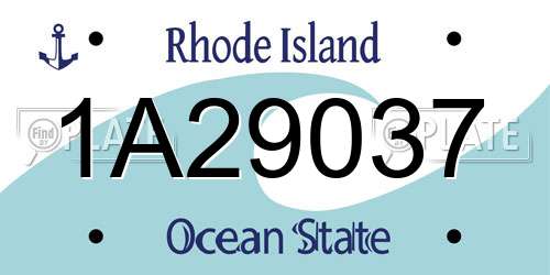 1A29037 Rhode Island License Plate