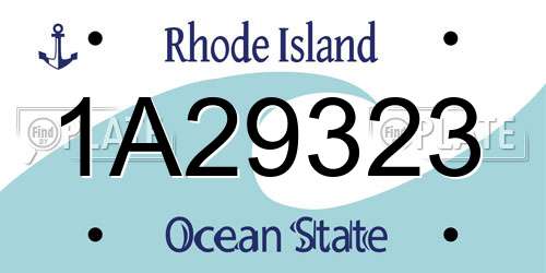 1A29323 Rhode Island License Plate