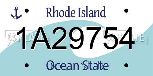 1A29754 Rhode Island License Plate