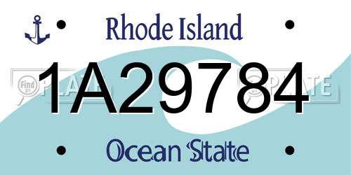 1A29784 Rhode Island License Plate