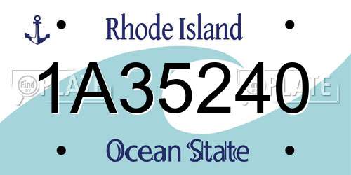 1A35240 Rhode Island License Plate