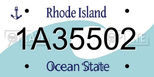1A35502 Rhode Island License Plate