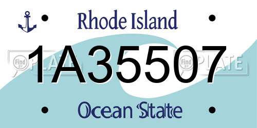 1A35507 Rhode Island License Plate