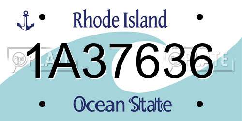 1A37636 Rhode Island License Plate