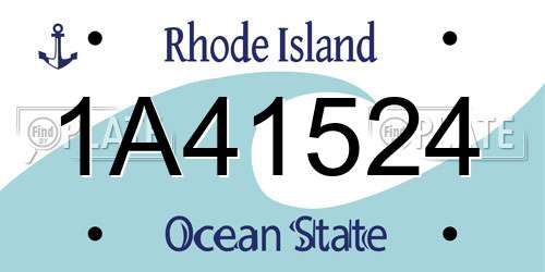 1A41524 Rhode Island License Plate