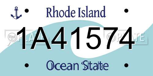 1A41574 Rhode Island License Plate