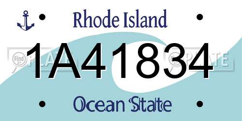 1A41834 Rhode Island License Plate