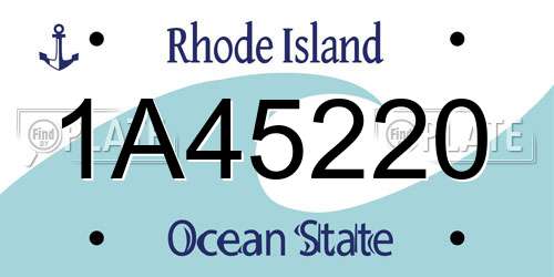 1A45220 Rhode Island License Plate