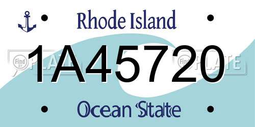 1A45720 Rhode Island License Plate