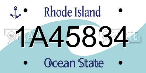 1A45834 Rhode Island License Plate