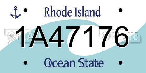 1A47176 Rhode Island License Plate