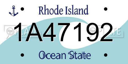 1A47192 Rhode Island License Plate