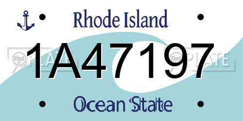 1A47197 Rhode Island License Plate