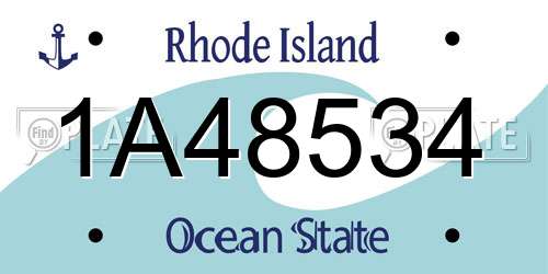 1A48534 Rhode Island License Plate
