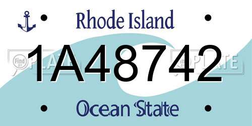 1A48742 Rhode Island License Plate