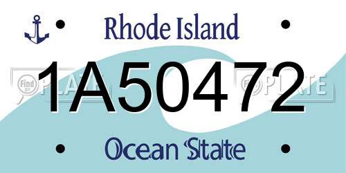 1A50472 Rhode Island License Plate
