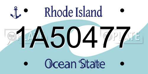 1A50477 Rhode Island License Plate