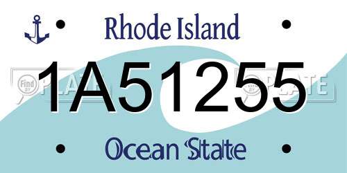 1A51255 Rhode Island License Plate