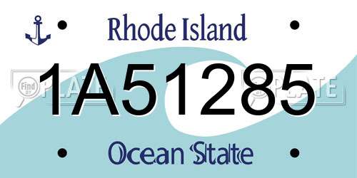 1A51285 Rhode Island License Plate