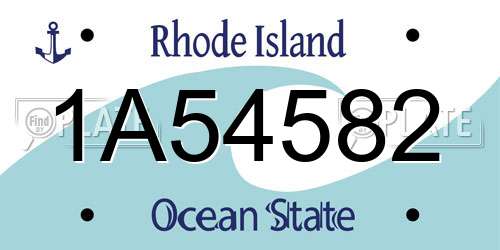 1A54582 Rhode Island License Plate