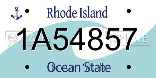 1A54857 Rhode Island License Plate