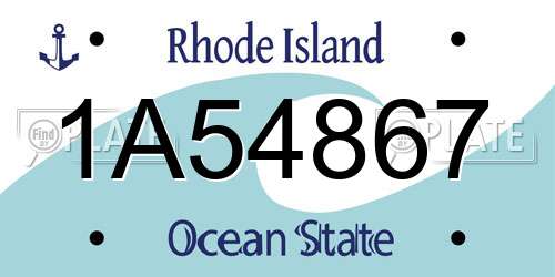 1A54867 Rhode Island License Plate